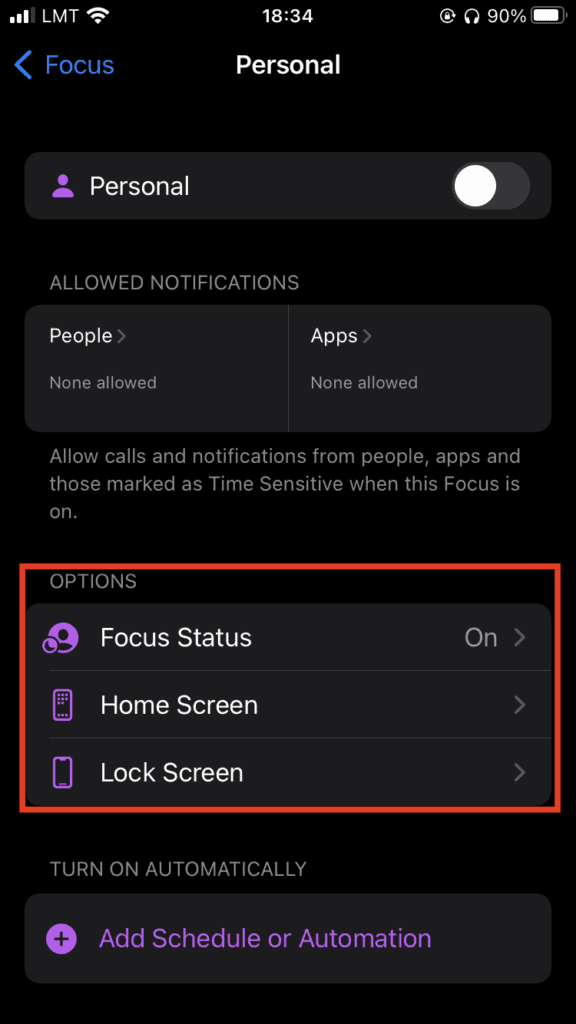 how to allow notifications on home screen or lock screen on focus mode - ipad and iphone