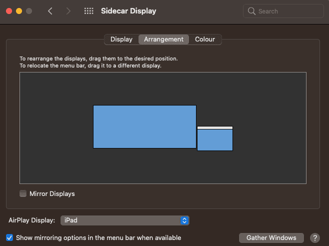 how to change ipad monitor on the other side or on the top