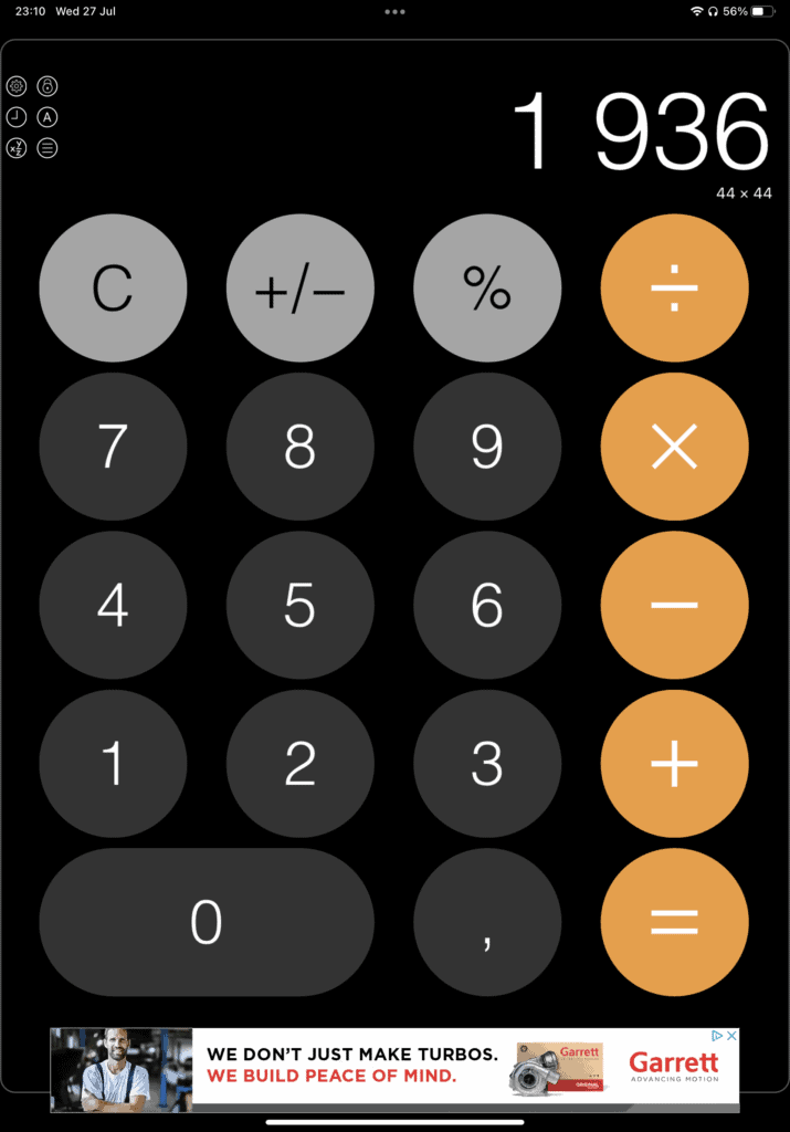 calculator app on pad - pad edition on ernests ipad pro with ads