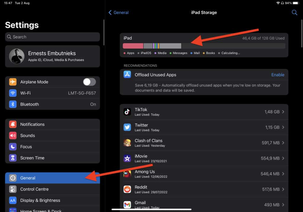 how to check your storage on ipad (ernests embuntieks iPad)