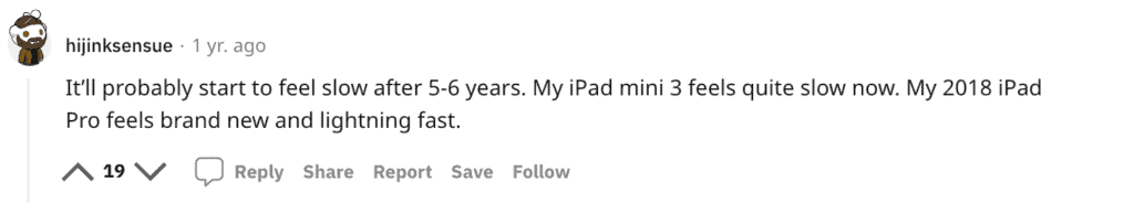 redditor claims that ipad lifespan is 5-6 years
