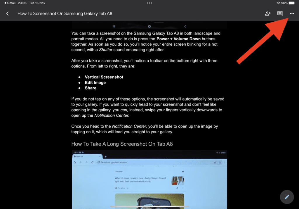 how to command + f in google docs on ipad step 1