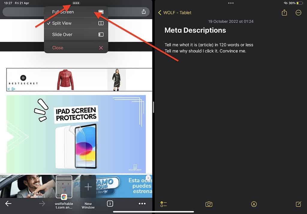 How To Get Rid of Split Screen on iPad - methods 2