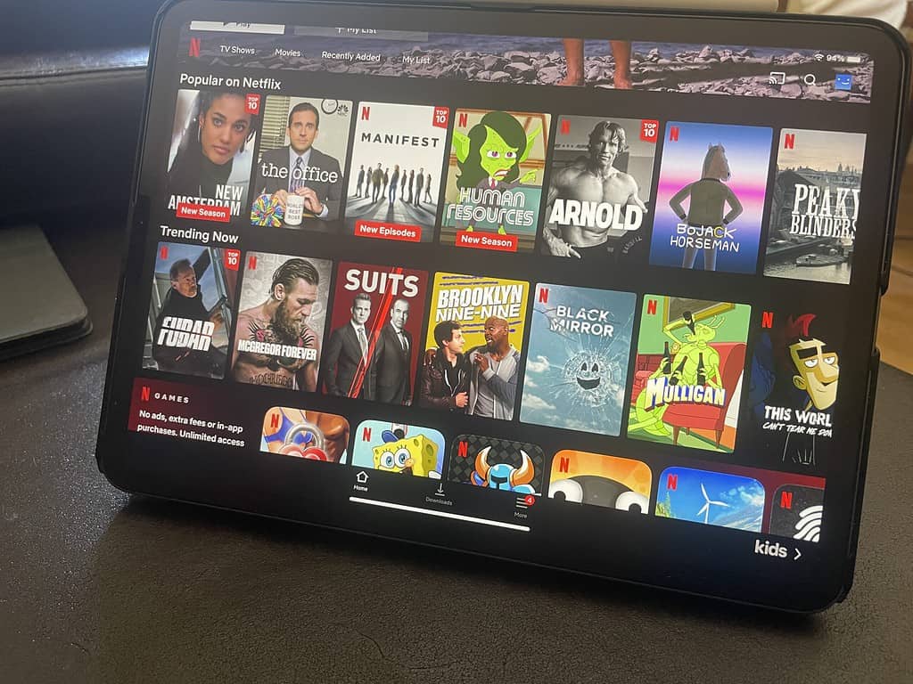 you can watch netflix and movies on ipad