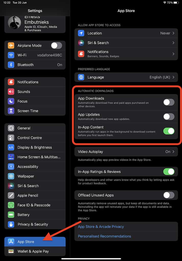 how to update apps on ipad automatically 