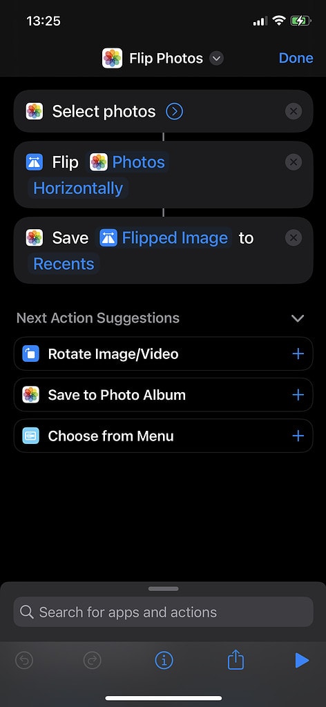 how to flip multiple pictures on iphone at once