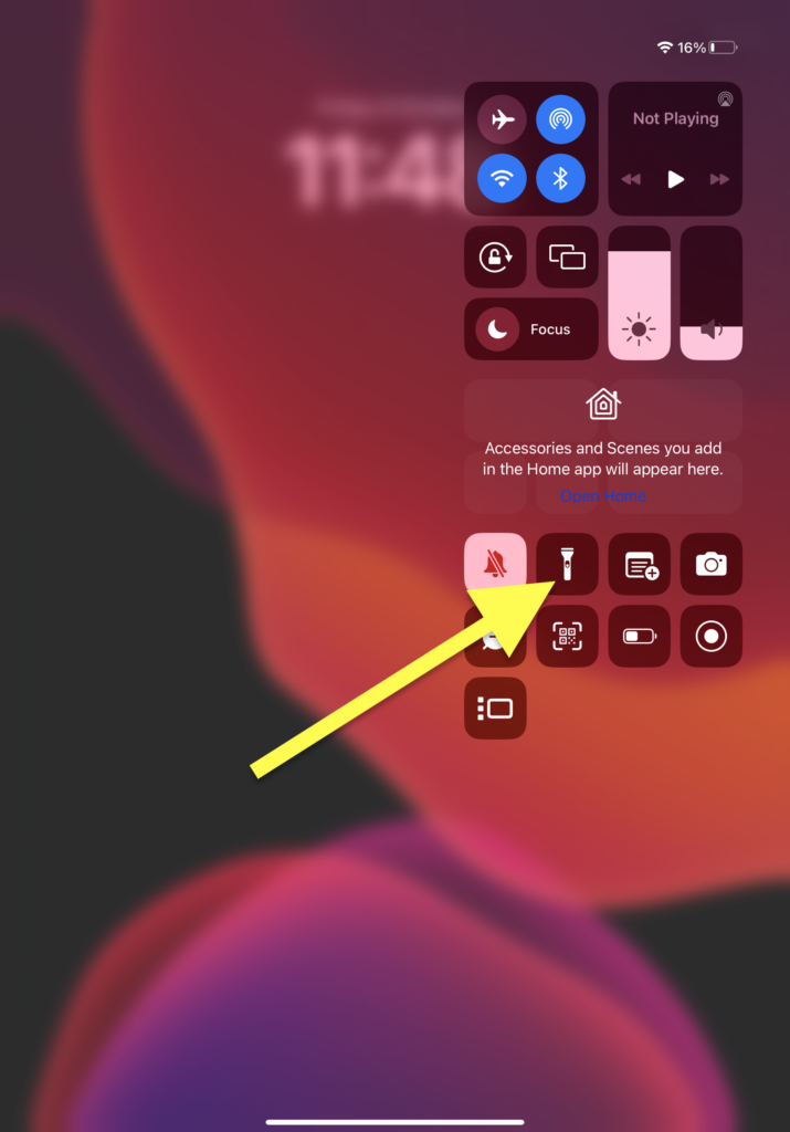 flashlight/torch icon on ipad